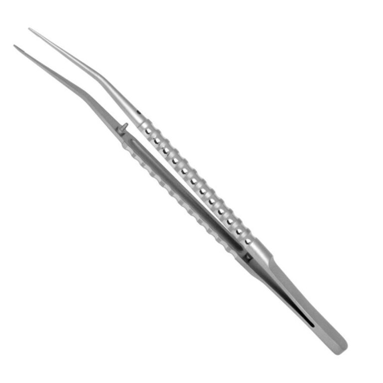 Atraumatic Tweezer micro angled serrated